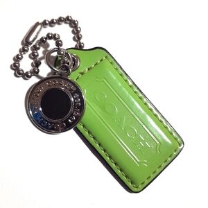 Large Lime Green Silver Coach Replacement Bag Charm